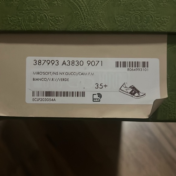 Gucci Blanco Verde Ace Sneakers Almost NEW - Picture 12 of 12